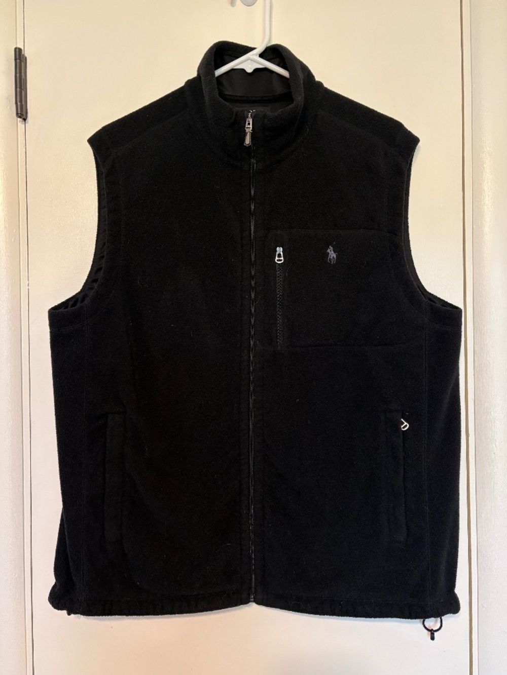 Polo Ralph Lauren Men's Performance Fleece Full-Zip Vest L Black Logo Pockets